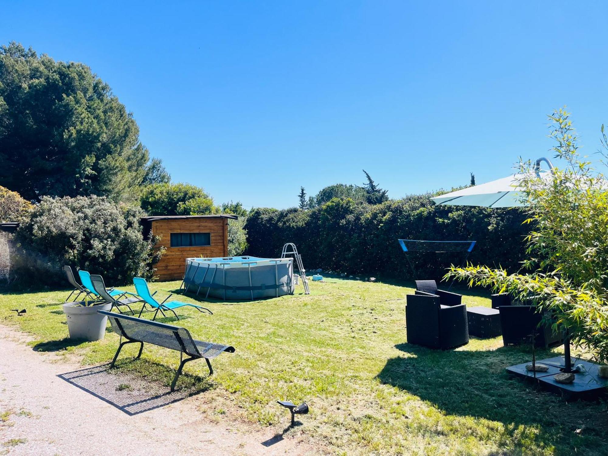 Location T3 Jardin Avec Piscine Villa Meze Luaran gambar